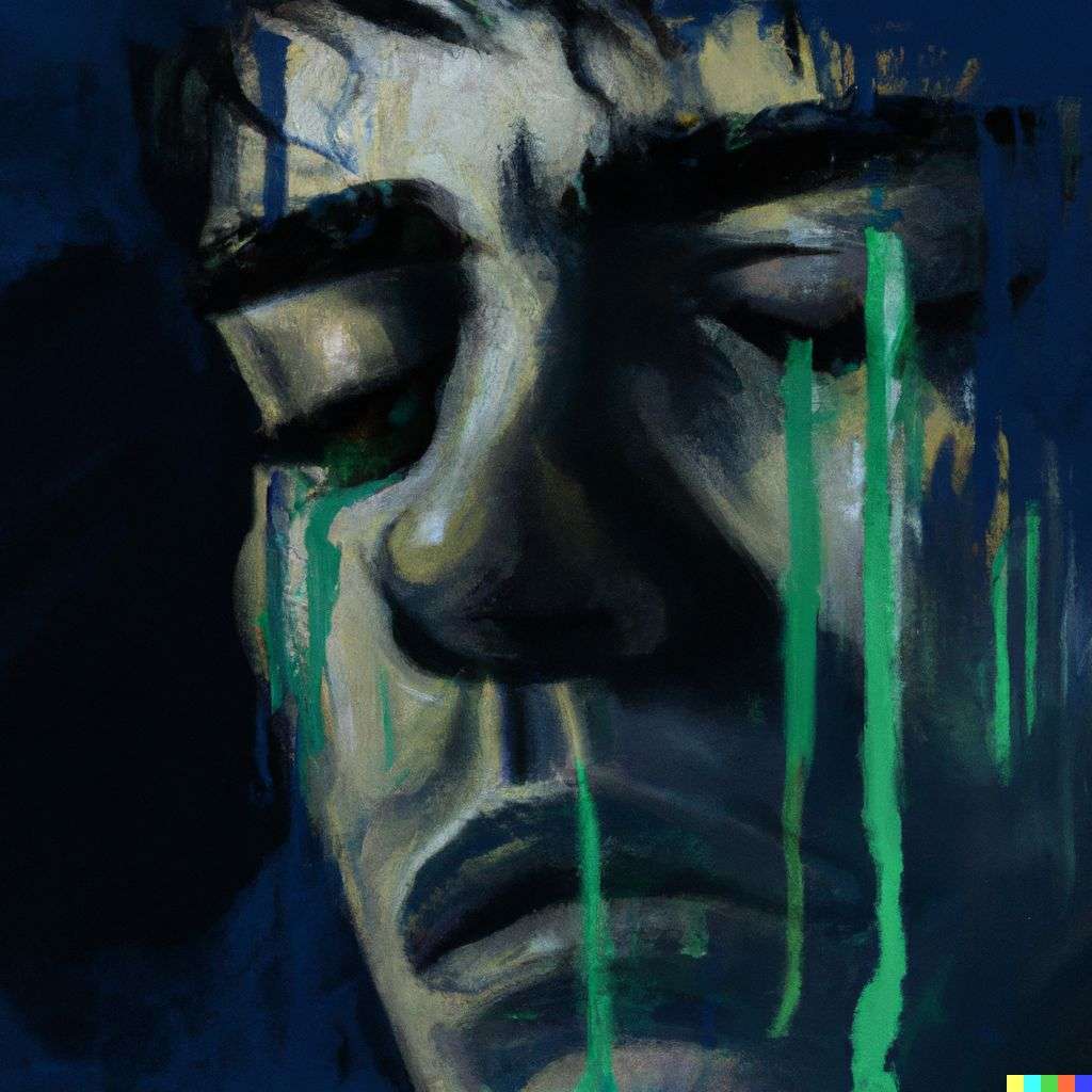 a representation of anxiety, digital art, dystopia